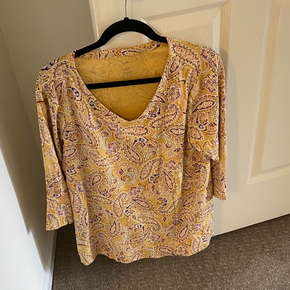 J. Jill Yellow Paisley Blouse